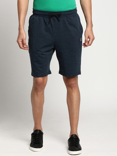 Essentials Blue Melange Solid Shorts