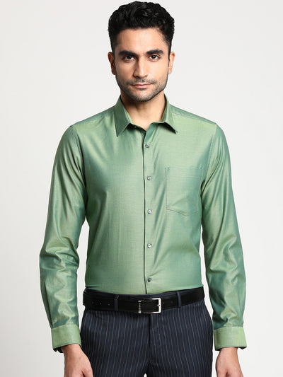 Cotton Green Slim Fit Self Design Formal Shirt