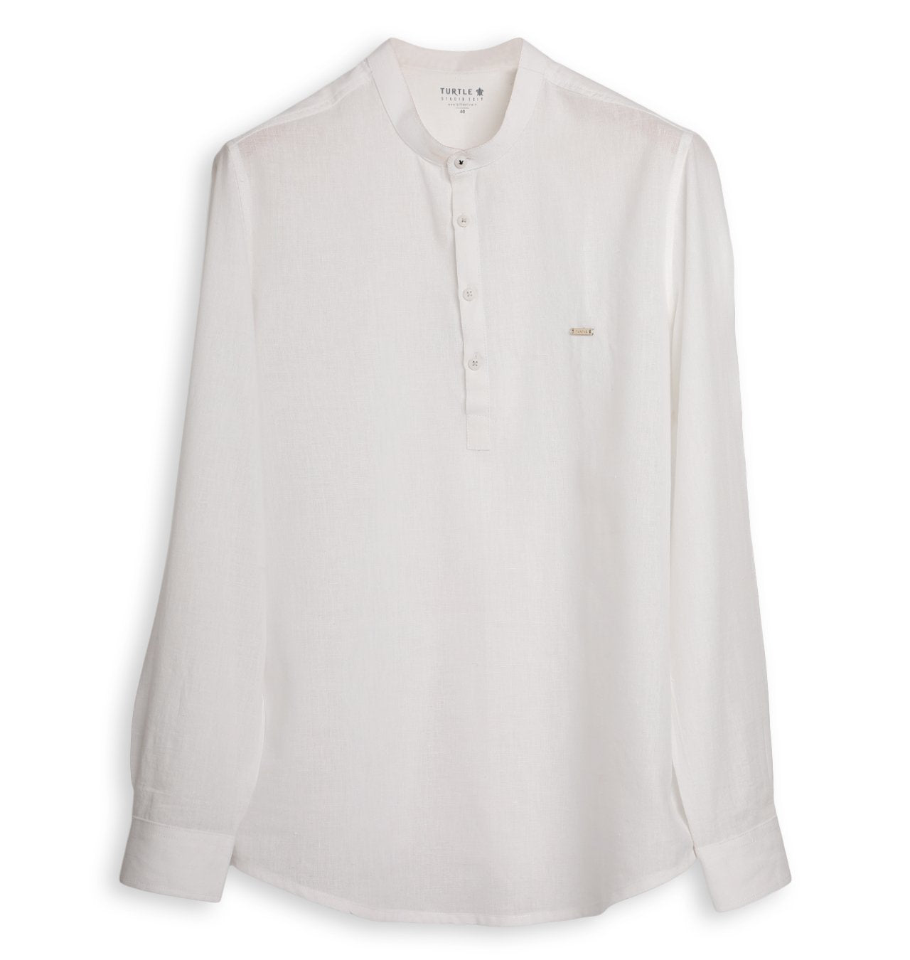 White Hand Woven Khadi Mandarin Kurta Shirt