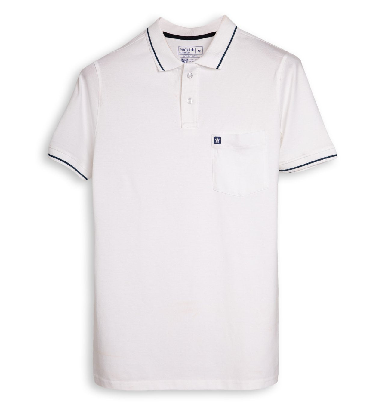 White & Navy Polo T-shirt For Men (Pack of 2)