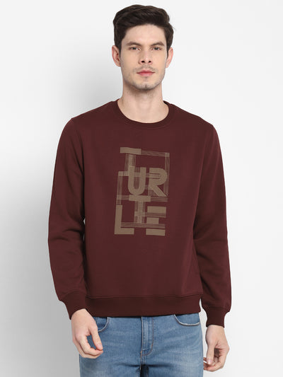 Rust Chest Printed Sweatshirts for Men