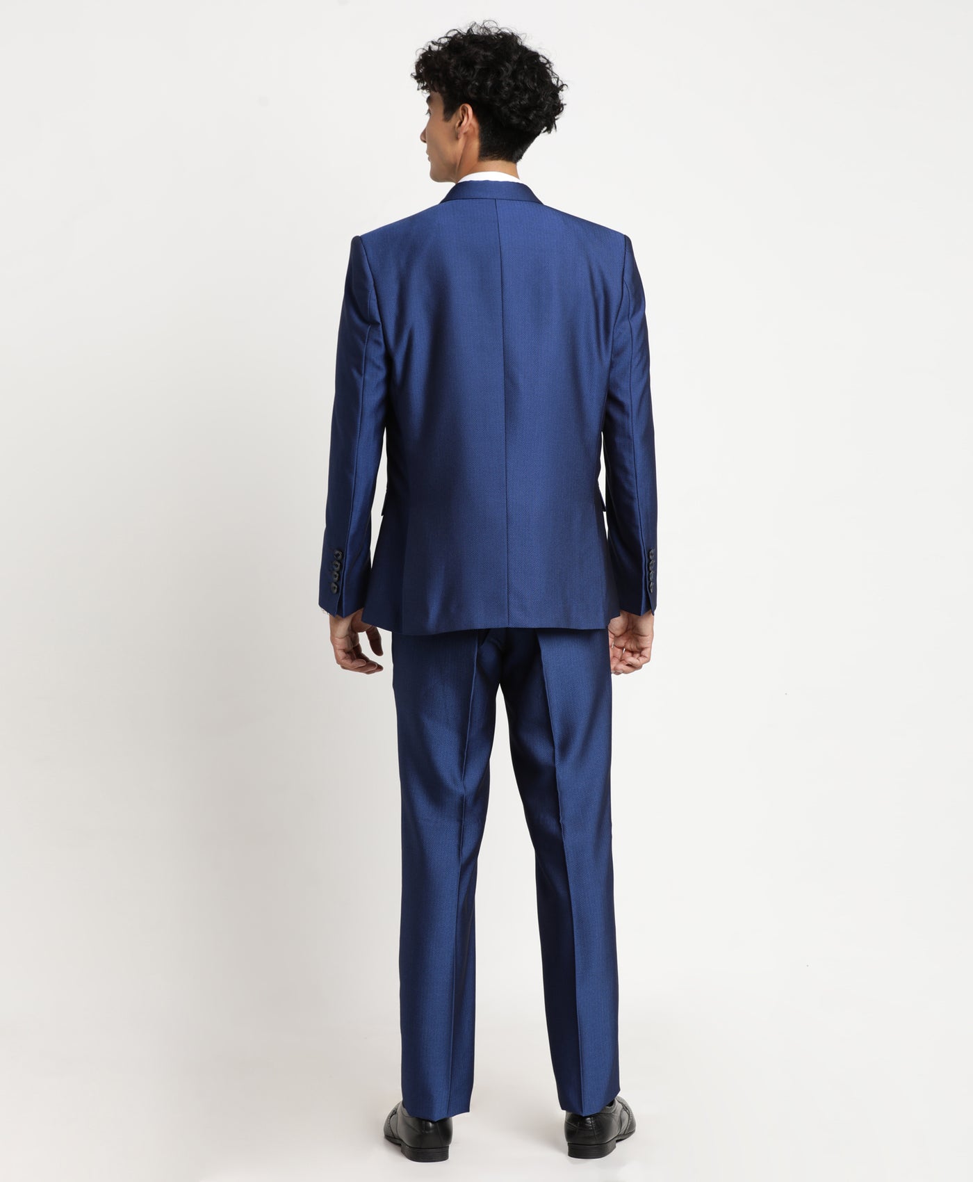 Tailored Fit Mid Blue Washable Suit Trousers