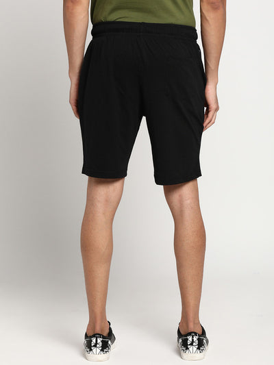 Essentials Black Solid Shorts