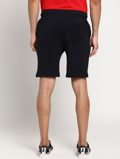 Essentials Navy Blue Solid Shorts