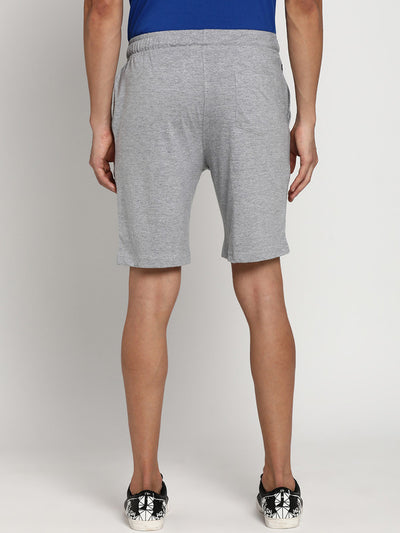 Essentials Grey Melange Solid Shorts