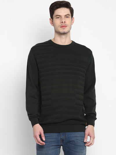 Olive Full Sleeve Sweater for Men