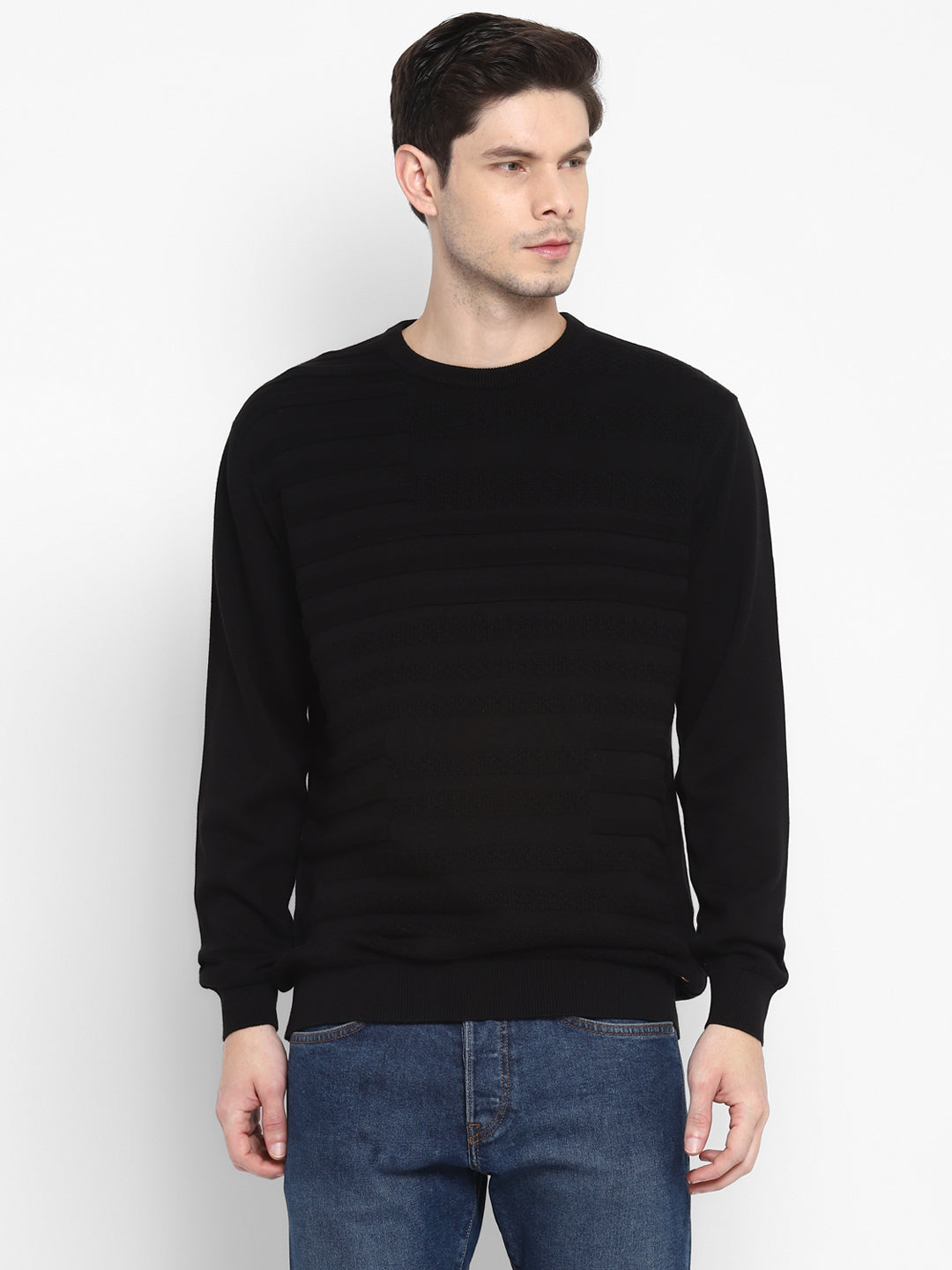 Black Full Sleeve Sweater for Men