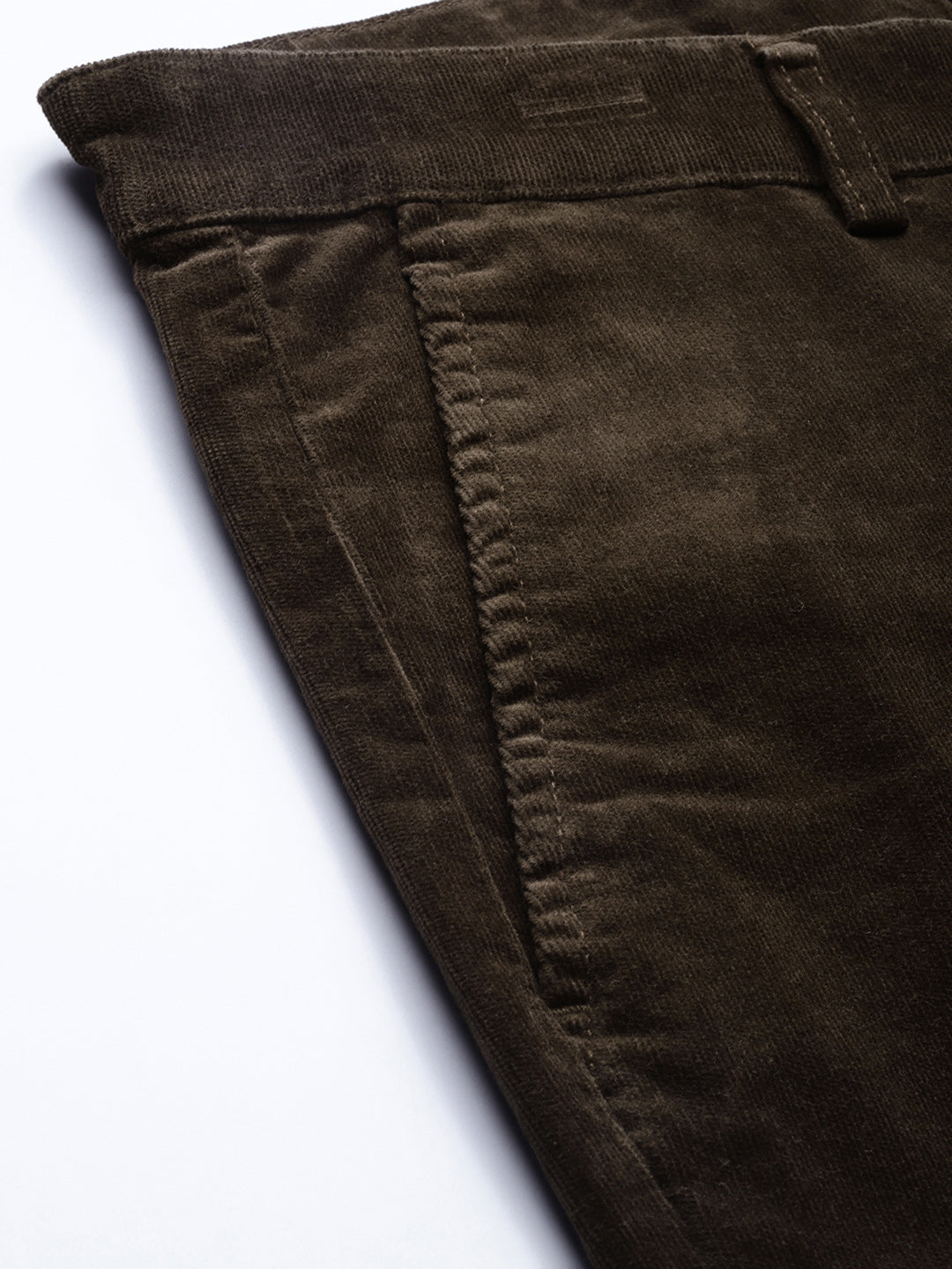 Brown Solid Ultra Slim Fit Trouser