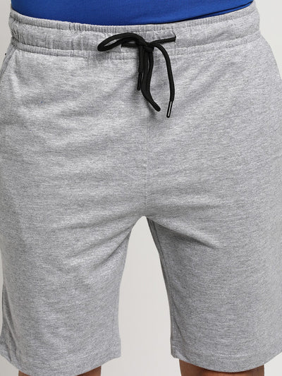 Essentials Grey Melange Solid Shorts