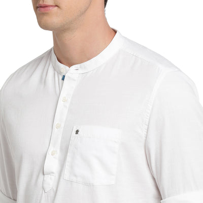White Pure Cotton Solid Kurta Shirt