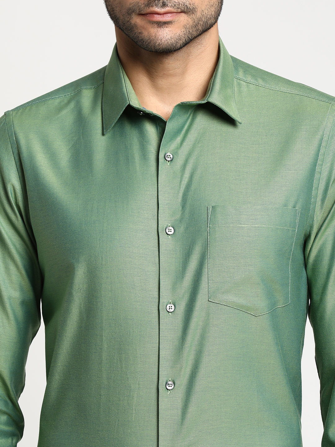 Cotton Green Slim Fit Self Design Formal Shirt