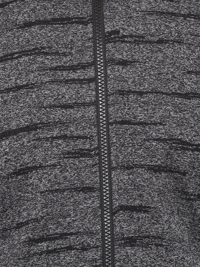 Printed Grey & Black Full Sleeve Sweatshirt for Men
