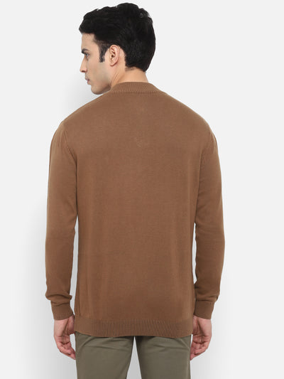 Brown Full Sleeve Sweater for Men