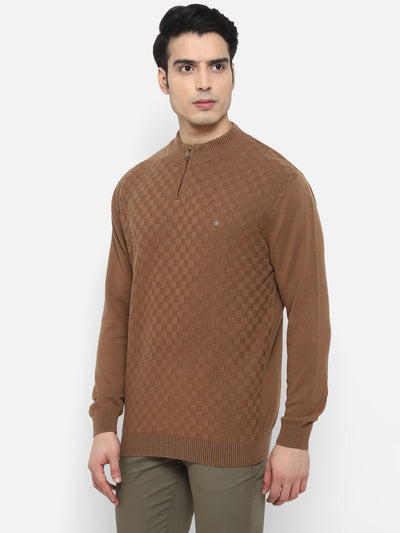 Brown Full Sleeve Sweater for Men
