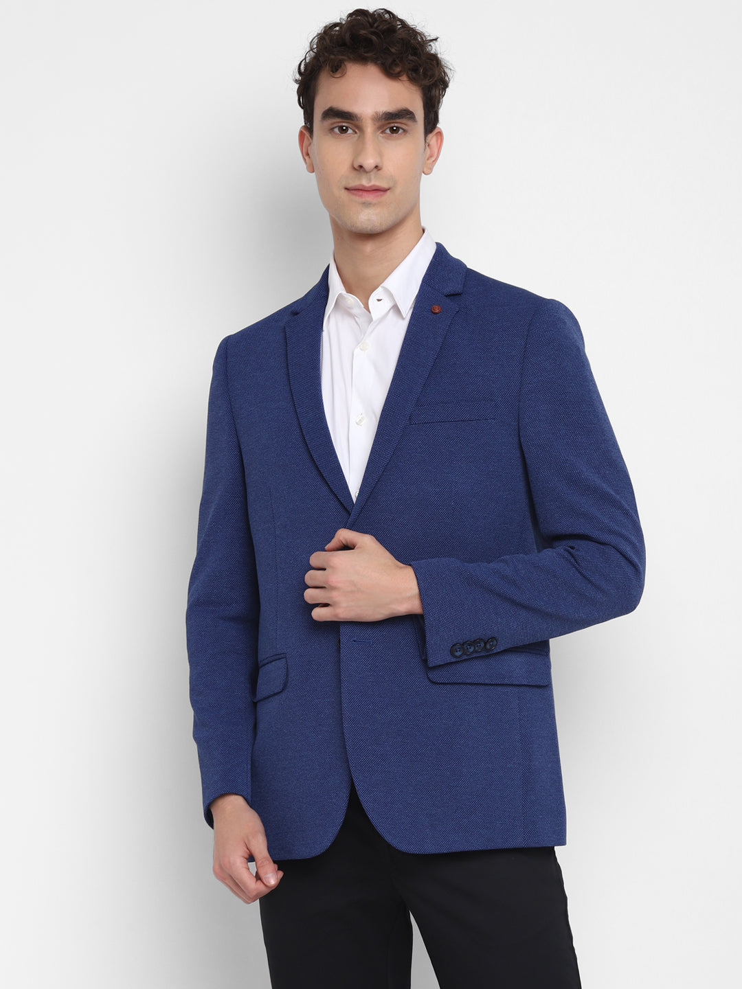 Solid Blue Blazer for Men