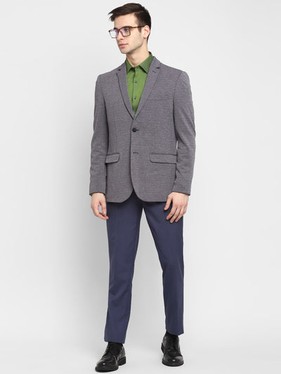 Solid Dark Grey Blazer for Men