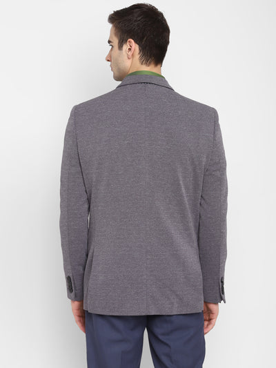 Solid Dark Grey Blazer for Men