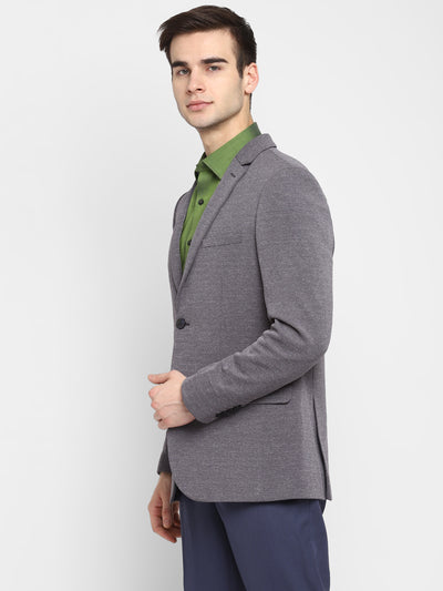 Solid Dark Grey Blazer for Men