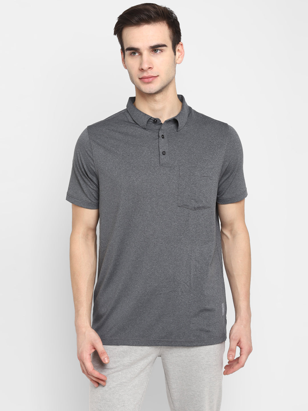 Dark Anthra Half Sleeve Polo T-Shirt for Men