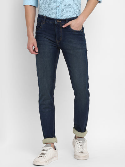 Blue Narrow Fit Low Fade Jeans