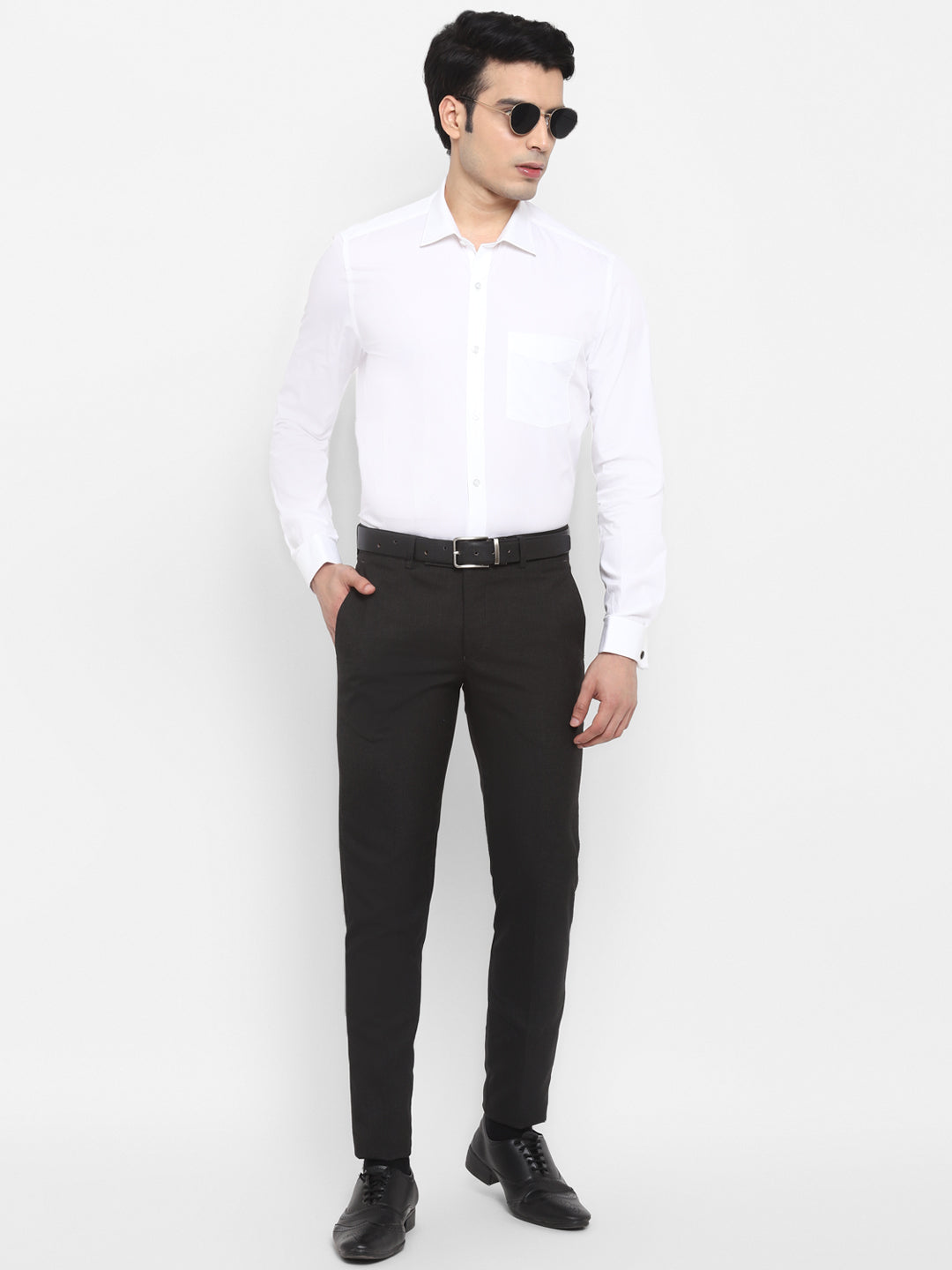 Solid White Slim Fit Formal Shirt