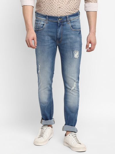 Blue Ultra Slim Fit Mid Fade Jeans