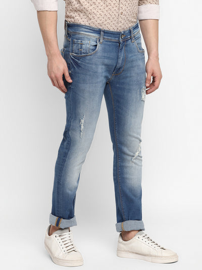 Blue Ultra Slim Fit Mid Fade Jeans