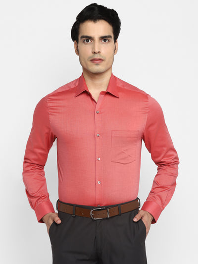 Dobby Solid Red Slim Fit Formal Shirt