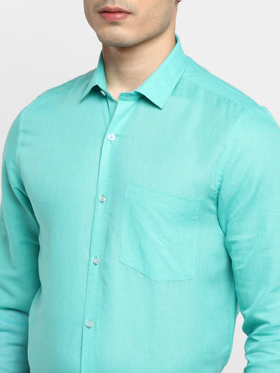 Solid Dark Green Slim Fit Formal Shirt