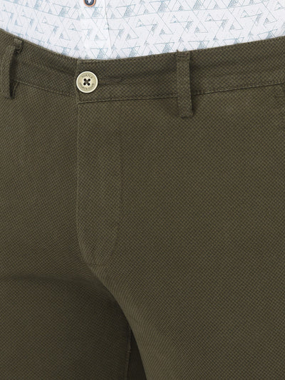 Olive Printed Ultra Slim Fit Trouser