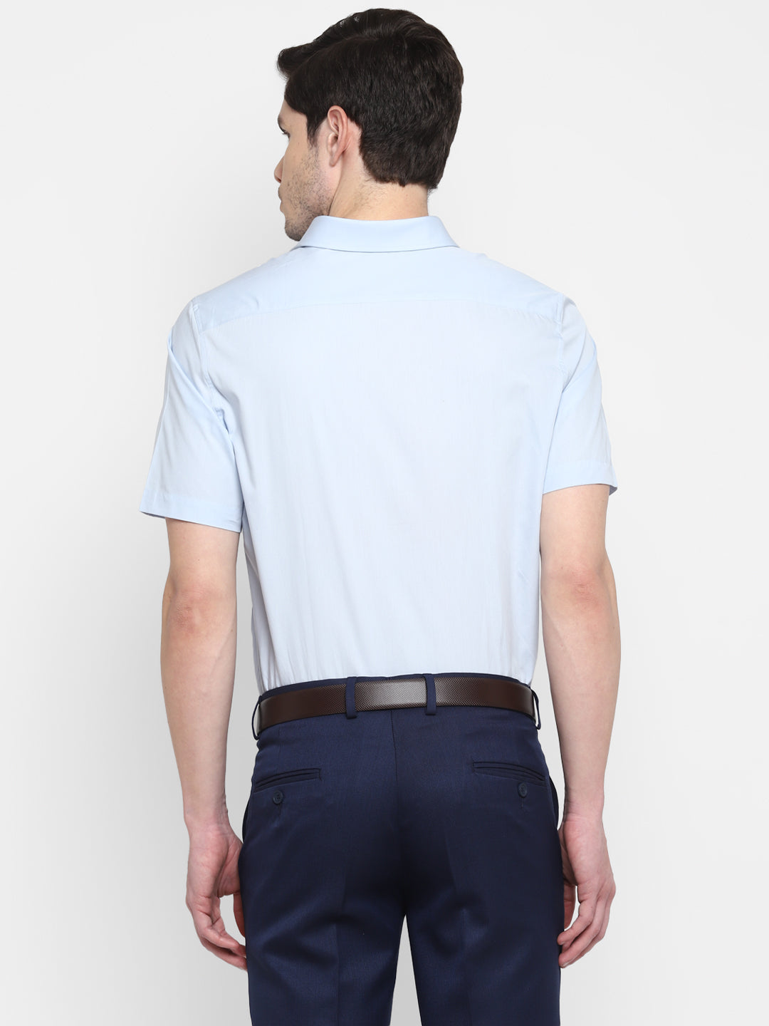 Solid Blue Regular Fit Casual Shirt