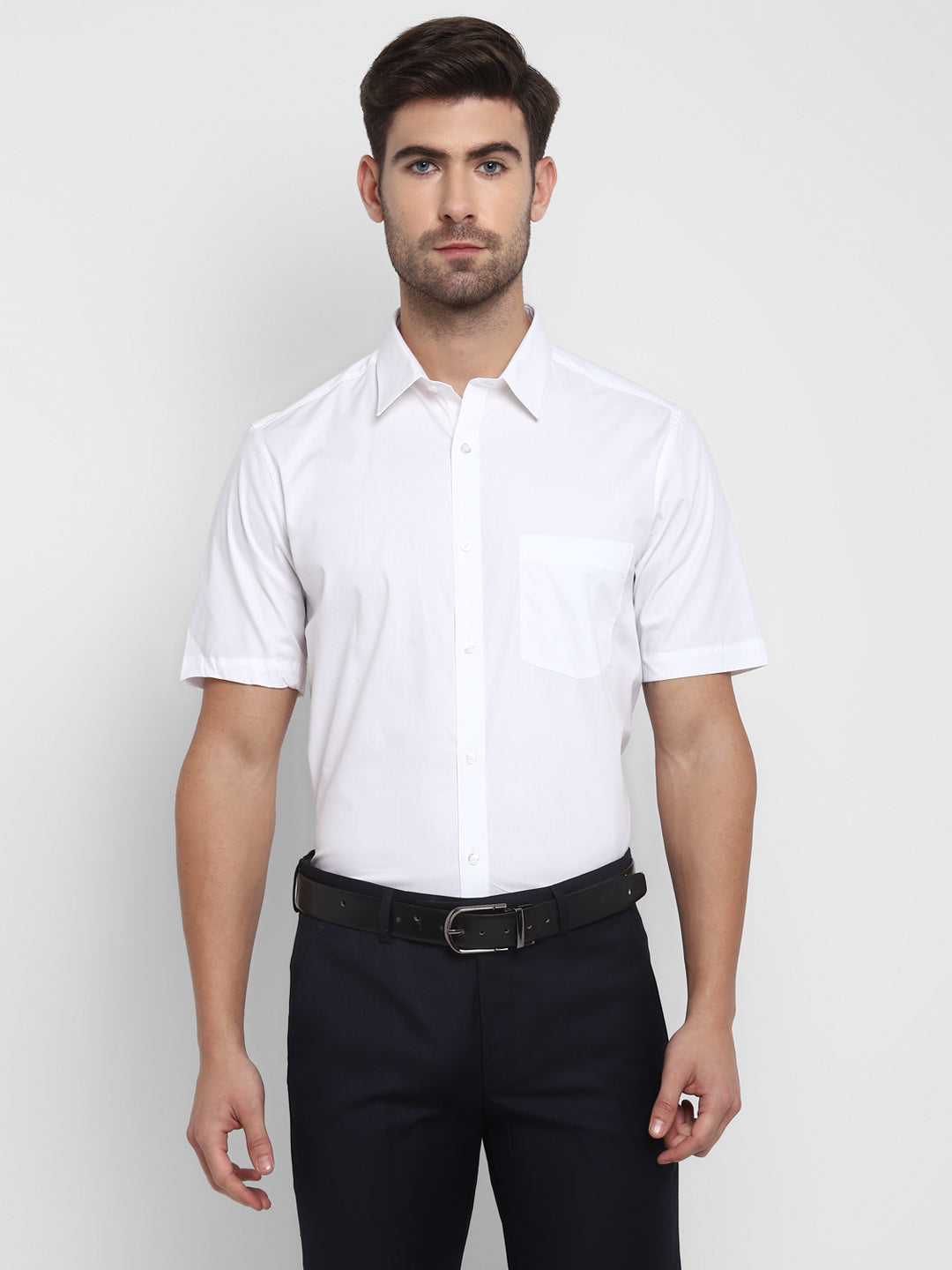 Solid White Regular Fit Formal Shirt