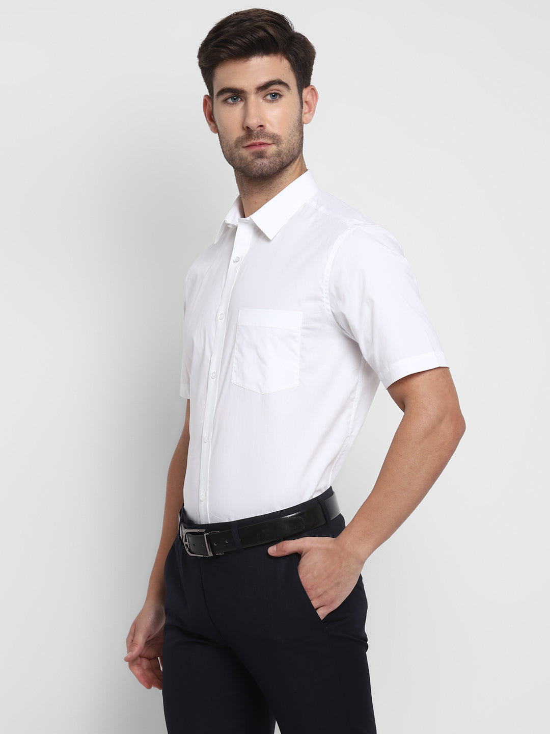 Solid White Regular Fit Formal Shirt