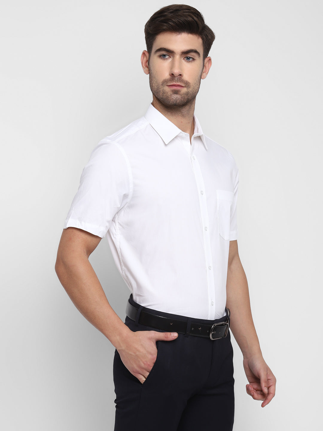 Solid White Regular Fit Formal Shirt