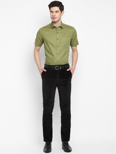 Printed Green Regular Fit Formal Shirt