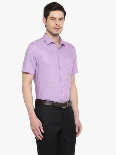 Printed Purple Regular Fit Formal Shirt