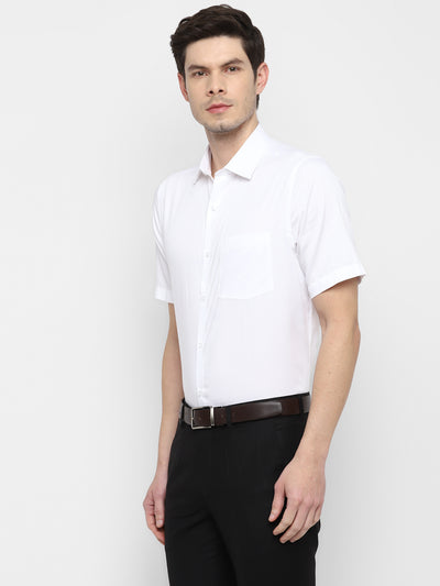 Solid White Regular Fit Formal Shirt