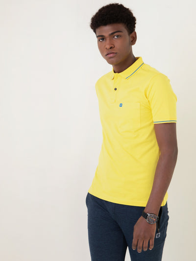 Royal Blue & Yellow Polo T-shirt For Men (Pack of 2)