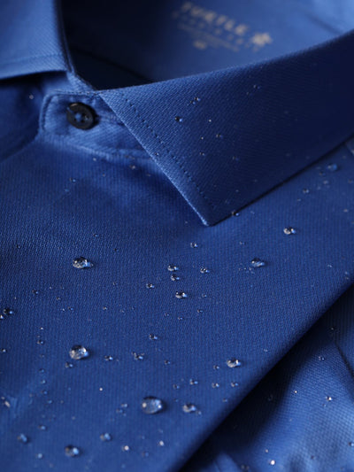 Blue Anti-spill Full Sleeve Slim Fit Formal Shirt