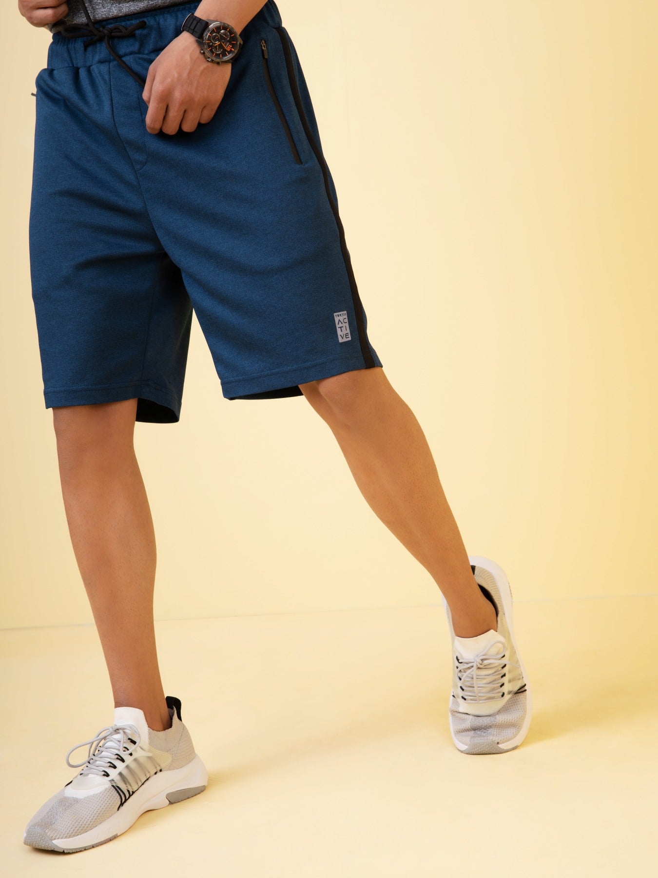 Teal Blue Regular Fit Sports Short For Men