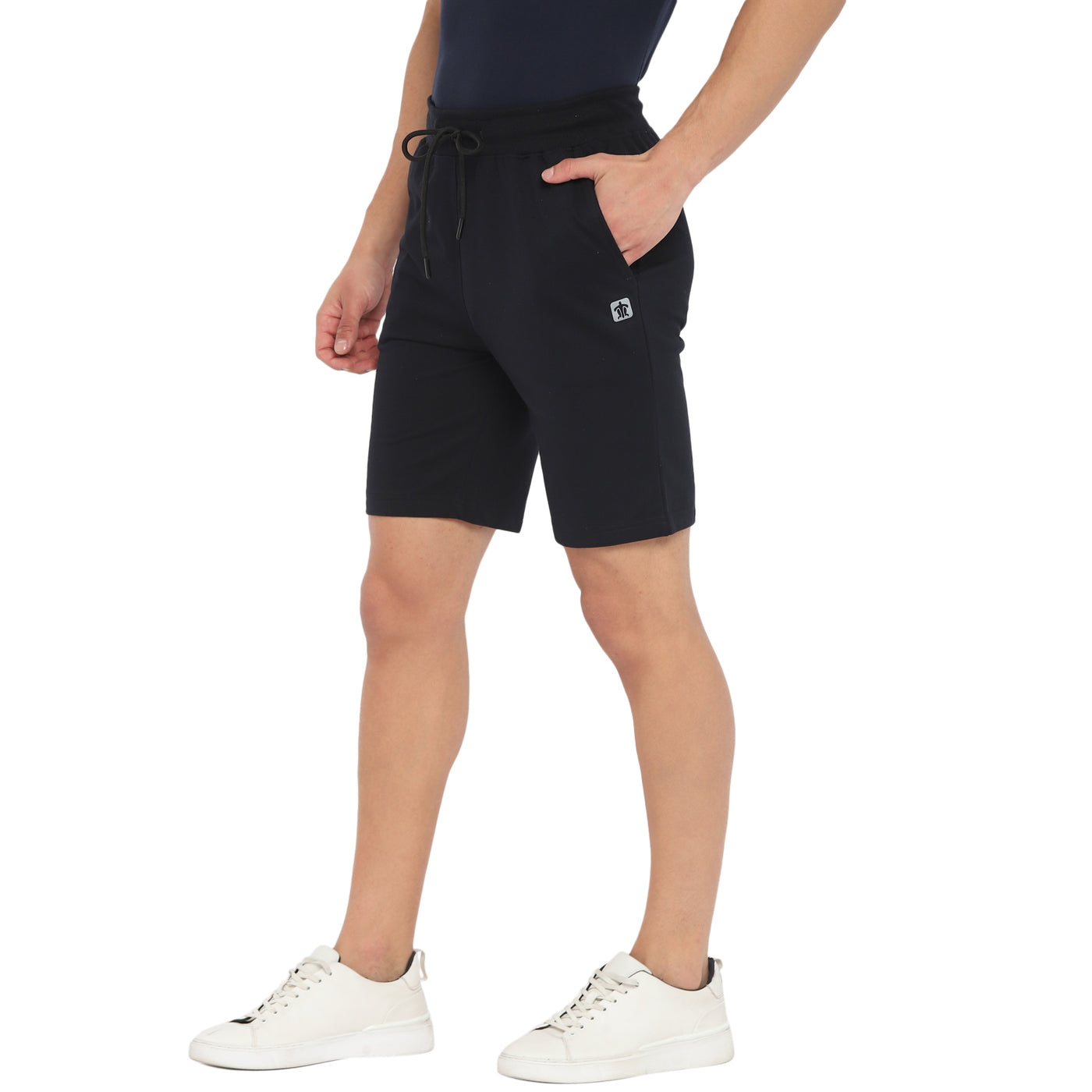 Essentials Navy Solid Shorts