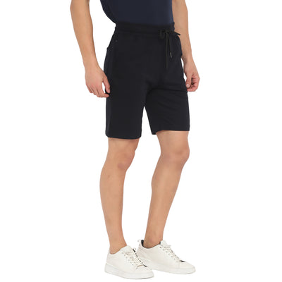 Essentials Navy Solid Shorts