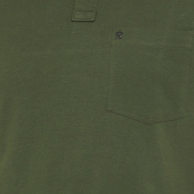 Essentials Olive Solid Polo Neck T-Shirt