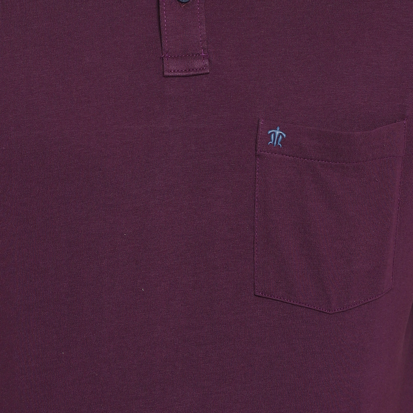 Essentials Purple Solid Polo Neck T-Shirt