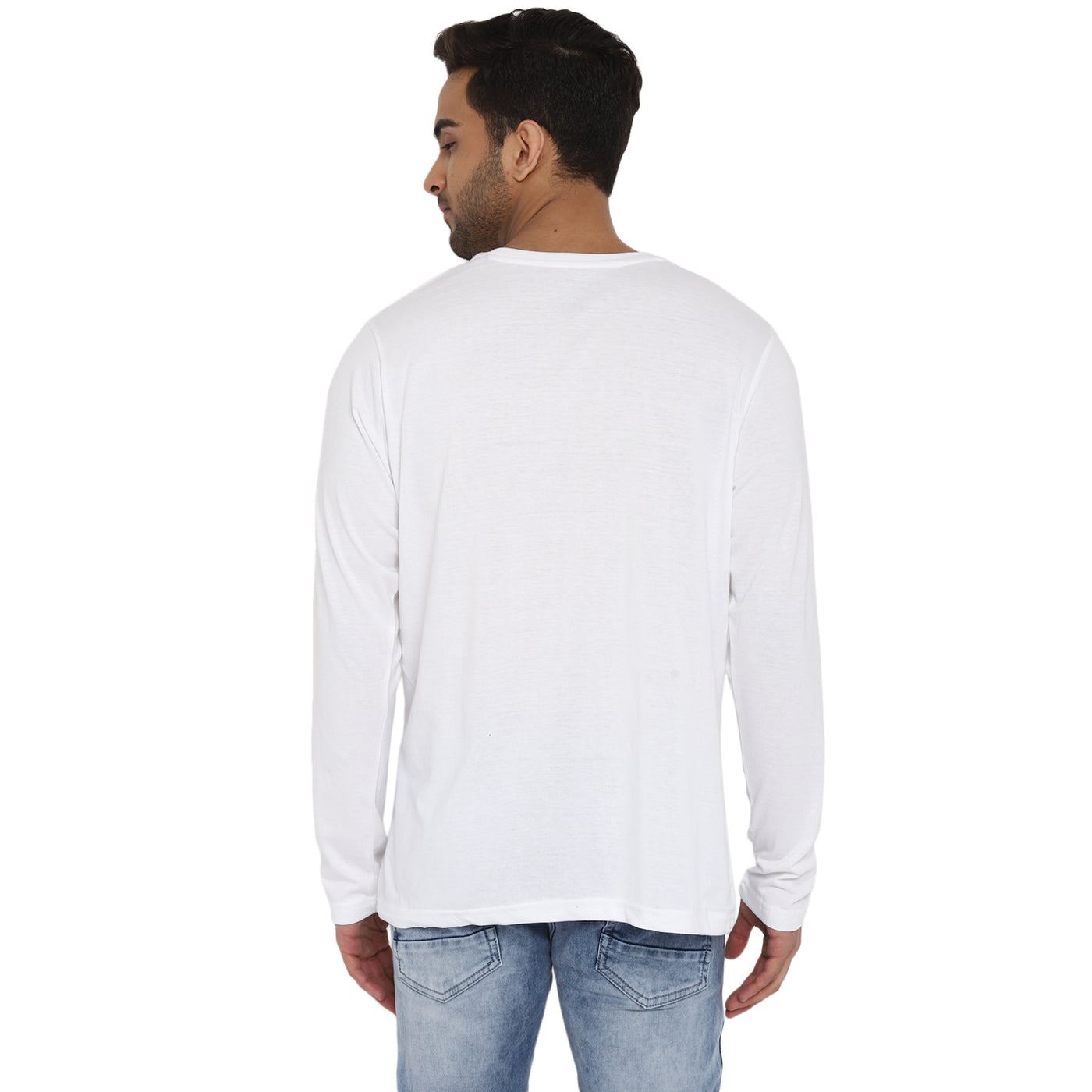 Essentials White Solid Round Neck T-Shirt