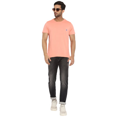 Essentials Pink Solid Round Neck T-Shirt