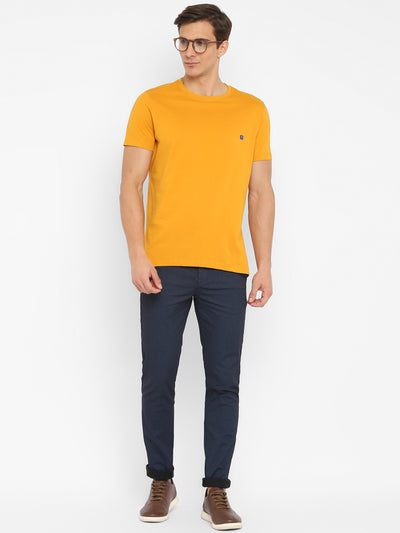 Essentials Yellow Solid Round Neck T-Shirt
