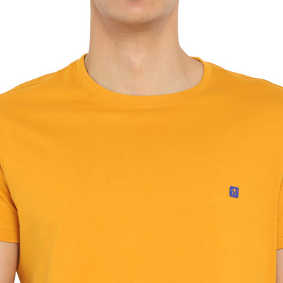 Essentials Yellow Solid Round Neck T-Shirt