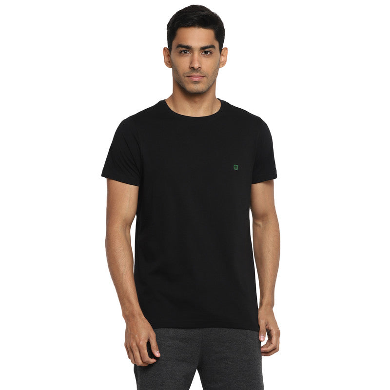 Essentials White-Black Solid Round Neck T-Shirt (Pack of 2)