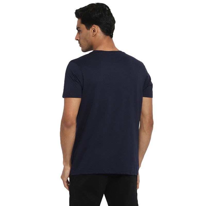 Essentials Grey-Navy Solid Round Neck T-Shirt (Pack of 2)